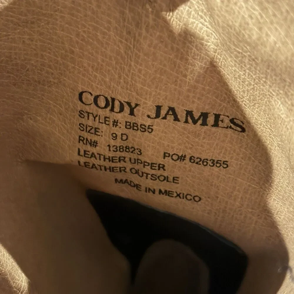 NWOT  Try On Cody James Men's Westley Stockman Western Boots Black Leather Sz 9